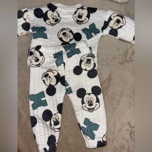 Kids Mickey Mouse One Piece Pajama - White and Green